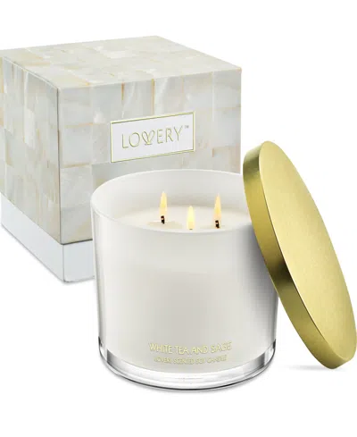Lovery White Tea & Sage 3-wick Soy Candle, 13 Oz. In No Color