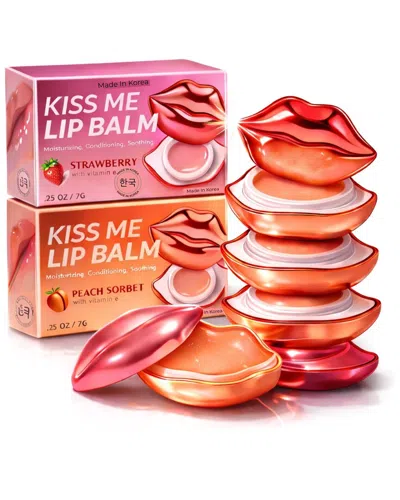 Lovery Women's Korean Skincare Kiss Me Lip Balm Duo Set - Strawberry & Peach Sorbet In Multi