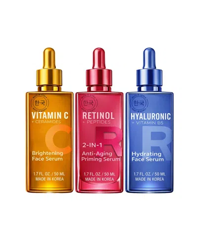 Lovery Women's Korean Skincare Serum Set - Vitamin C, Retinol & Hyaluronic Acid Trio Face Serums In Multi