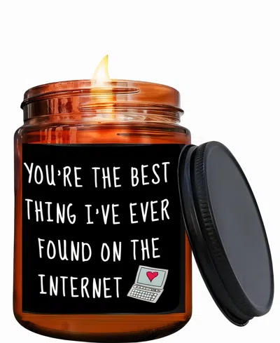 Lovery You Are The Best Thing I Found On The Internet Candle - 10oz Lavender Scented Soy Wax Candle In Brown