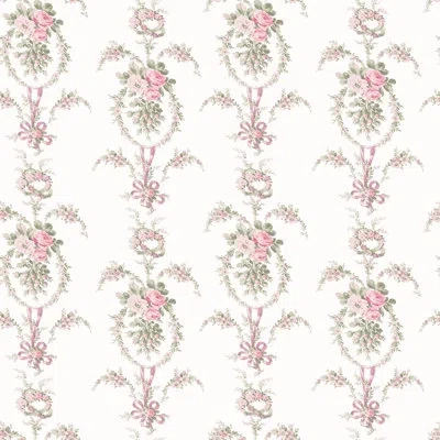Loveshackfancy 33' L X 20.5'' W Rose Cheeks Floral Cluster Wallpaper In Pink