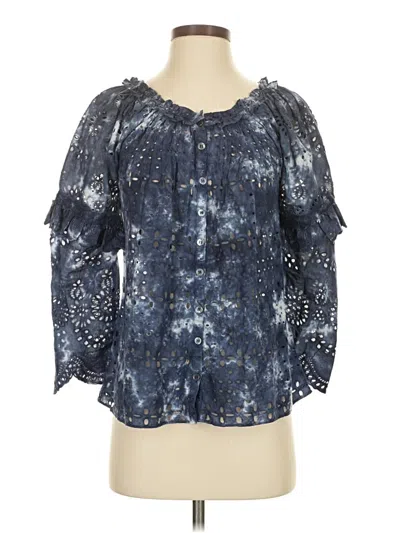 Pre-owned Loveshackfancy 3/4 Sleeve Blouse In Blue