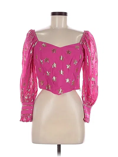 Loveshackfancy 3/4 Sleeve Blouse In Pink