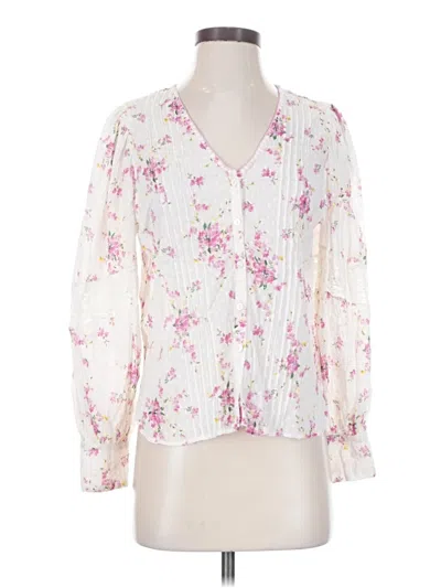 Pre-owned Loveshackfancy 3/4 Sleeve Blouse In White