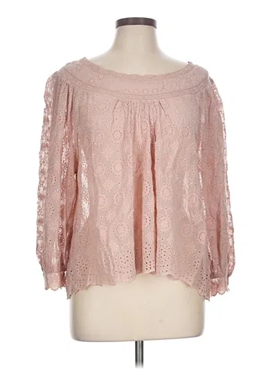 Pre-owned Loveshackfancy 3/4 Sleeve T-shirt In Pink