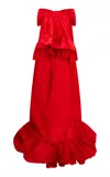 Loveshackfancy Acaro Taffeta Mini Skirt In Red