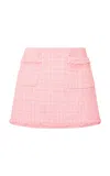 Loveshackfancy Adalena Tweed Mini Skirt In Pink Spritz