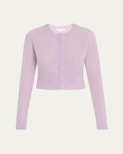 Loveshackfancy Adeanne Cropped Cashmere Cardigan In Iris Petal