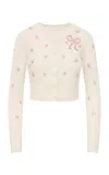 Loveshackfancy Adeanne Embellished Wool Cardigan In Neutral