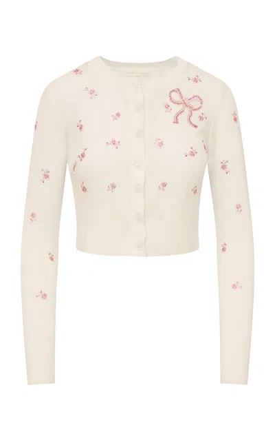 Loveshackfancy Adeanne Embellished Wool Cardigan