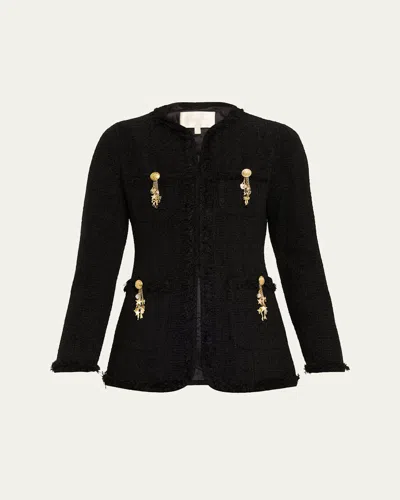 LOVESHACKFANCY ADRINA TWEED EMBELLISHED JACKET