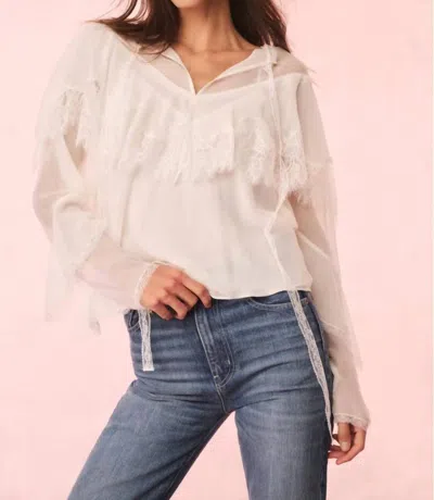 Loveshackfancy Afton Blouse In Ivory In Neutral