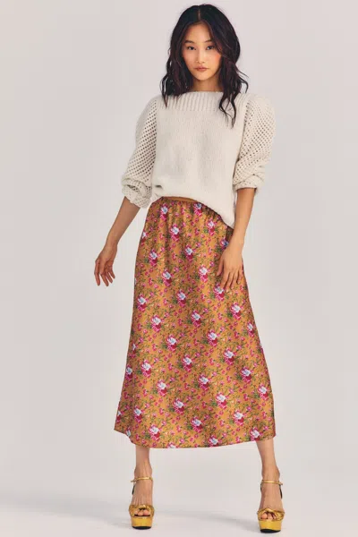 Loveshackfancy Aimee Skirt Ruby Goldmine In Brown