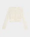 Loveshackfancy Alaya Cutout Crop Cardigan In Optic White