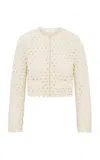Loveshackfancy Alaya Crocheted Cotton Jacket In White