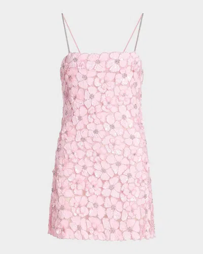 Loveshackfancy Aleria Floral-sequin A-line Minidress In Multi