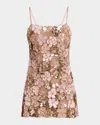 Loveshackfancy Aleria Floral Sequin-embellished Tulle Mini Dress In Multi
