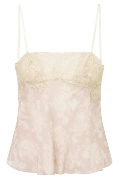 Loveshackfancy Alixia Lace-trimmed Top In Pink