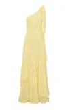 Loveshackfancy Alliara Asymmetric Rayon Maxi Dress In Yellow