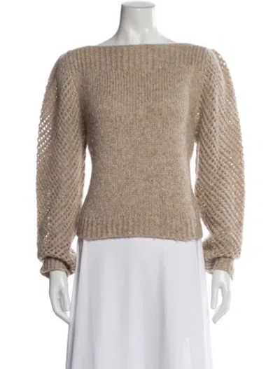 Pre-owned Loveshackfancy Alpaca Bateau Neckline Sweater
