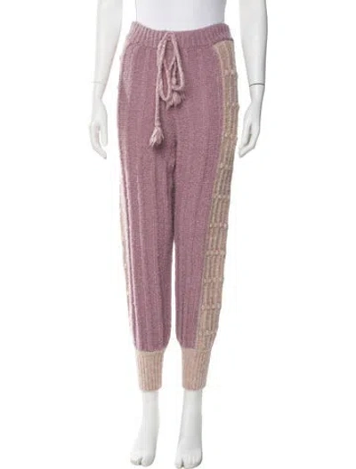 Pre-owned Loveshackfancy Alpaca Colorblock Pattern Sweatpants In Purple