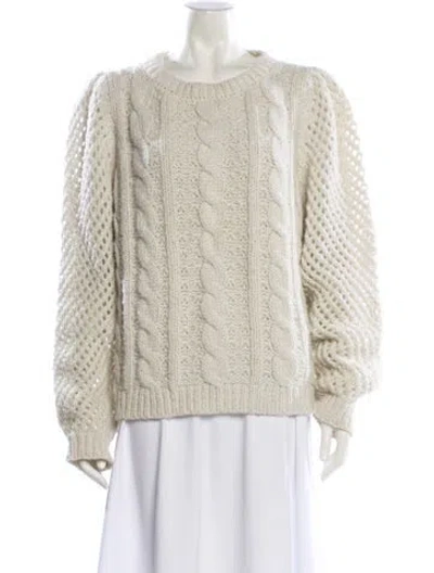 Pre-owned Loveshackfancy Alpaca Crew Neck Sweater