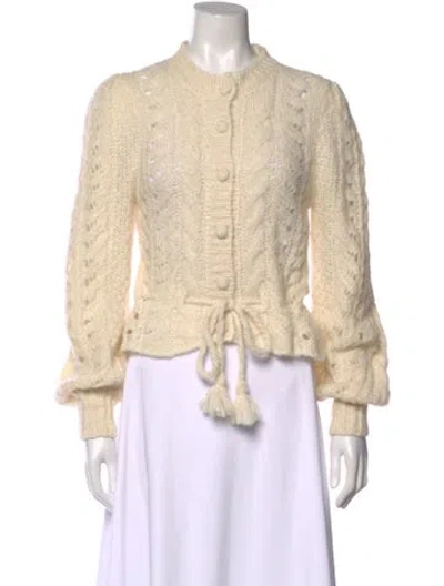Pre-owned Loveshackfancy Alpaca Crew Neck Sweater In Neutral