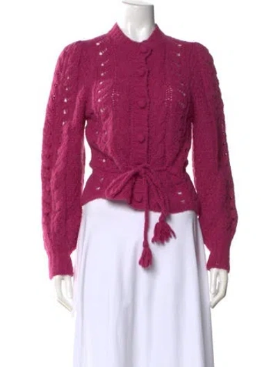 Pre-owned Loveshackfancy Alpaca Crew Neck Sweater In Pink