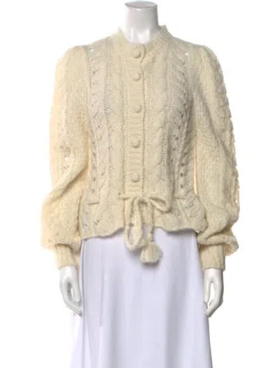 Pre-owned Loveshackfancy Alpaca Crew Neck Sweater W/ Tags In Neutral