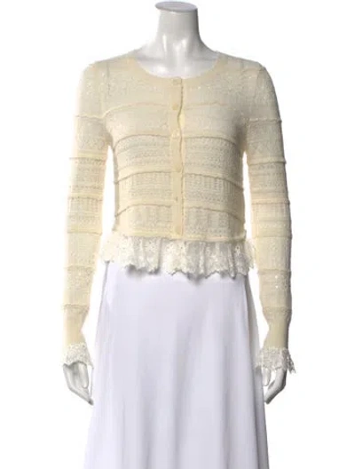 Pre-owned Loveshackfancy Alpaca Lace Pattern Sweater In Neutral