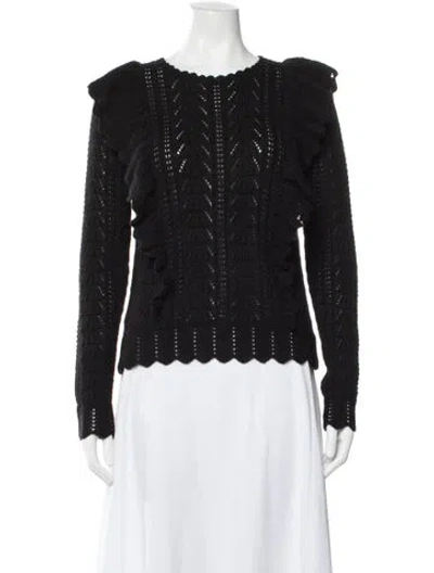 Pre-owned Loveshackfancy Alpaca Patterned Sweater In Black
