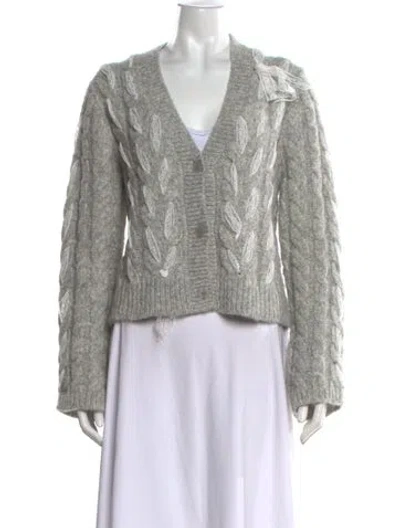 Pre-owned Loveshackfancy Alpaca Patterned Sweater In Grey