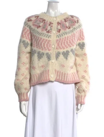 Pre-owned Loveshackfancy Alpaca Patterned Sweater In Multi