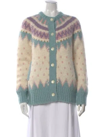 Pre-owned Loveshackfancy Alpaca Patterned Sweater In Neutral