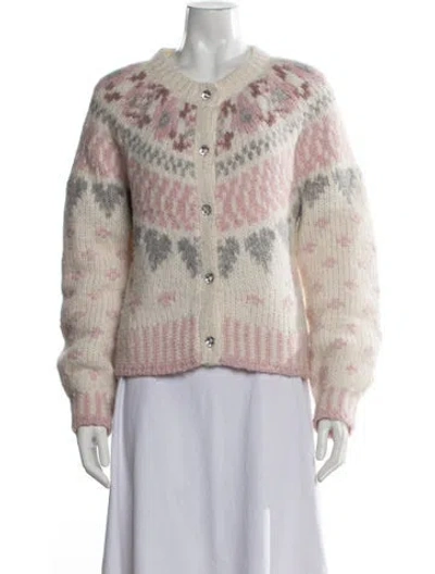 Pre-owned Loveshackfancy Alpaca Patterned Sweater In Neutral