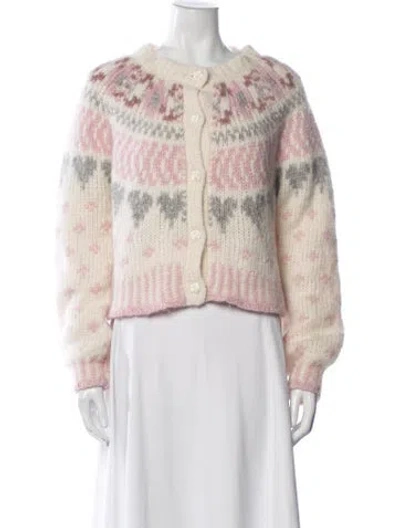 Pre-owned Loveshackfancy Alpaca Patterned Sweater In Neutral
