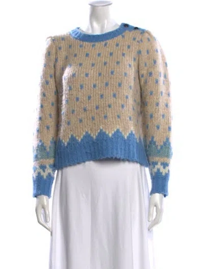 Pre-owned Loveshackfancy Alpaca Patterned Sweater In Neutral