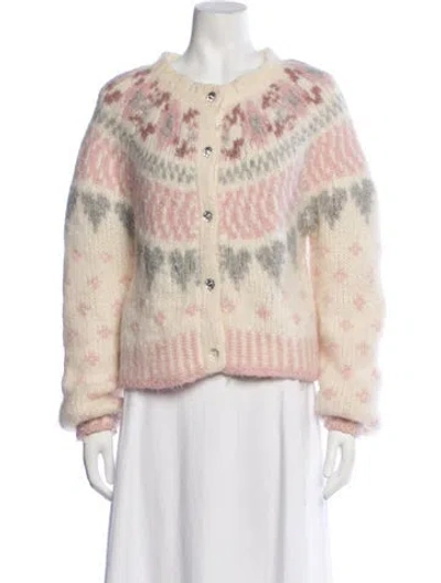 Pre-owned Loveshackfancy Alpaca Patterned Sweater In Neutrals