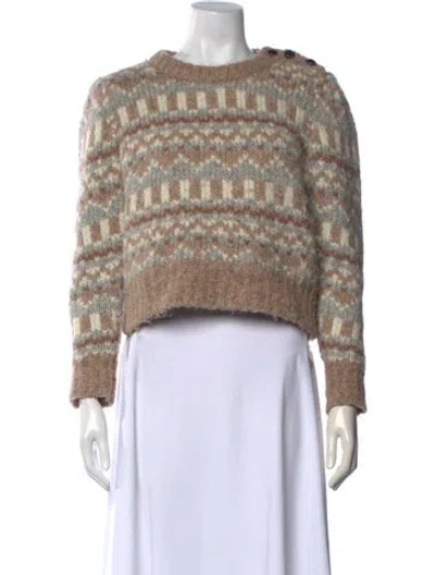Pre-owned Loveshackfancy Alpaca Patterned Sweater In Neutrals