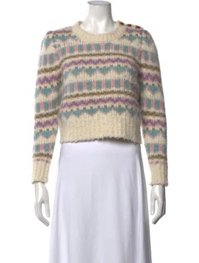 Pre-owned Loveshackfancy Alpaca Patterned Sweater In Neutrals