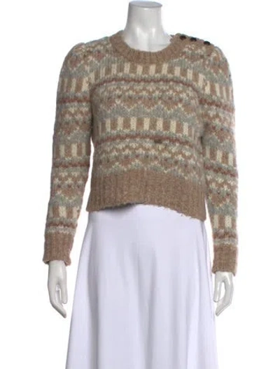 Pre-owned Loveshackfancy Alpaca Patterned Sweater In Neutrals