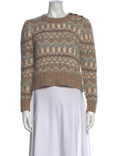 Pre-owned Loveshackfancy Alpaca Patterned Sweater In Neutrals