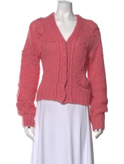 Pre-owned Loveshackfancy Alpaca Patterned Sweater In Pink