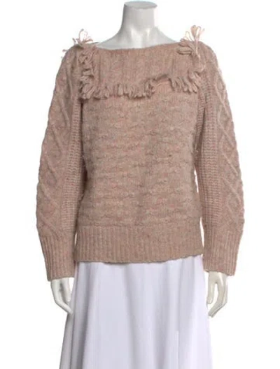 Pre-owned Loveshackfancy Alpaca Patterned Sweater In Pink