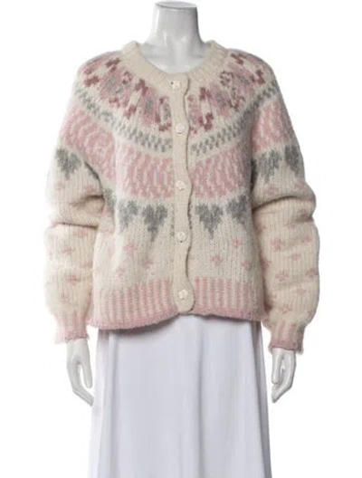 Pre-owned Loveshackfancy Alpaca Patterned Sweater In Pink