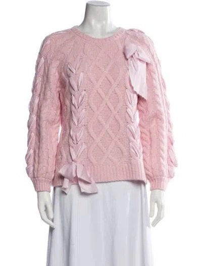 Pre-owned Loveshackfancy Alpaca Patterned Sweater In Pink