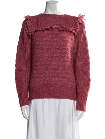Pre-owned Loveshackfancy Alpaca Patterned Sweater In Red