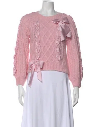 Pre-owned Loveshackfancy Alpaca Patterned Sweater W/ Tags In Pink