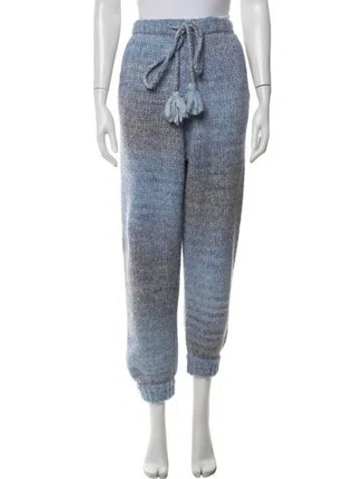 Pre-owned Loveshackfancy Alpaca Patterned Sweatpants In Blue