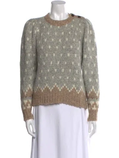 Pre-owned Loveshackfancy Alpaca Printed Sweater In Gray